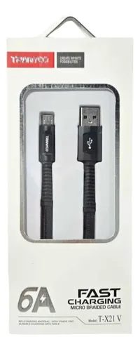 CABLE USB MALLADO CARGA RAPIDA 6A MICRO USB 1M AICA181355N